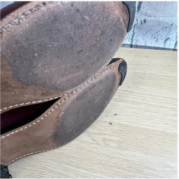 Vintage Old West Men's Western Burgundy Leather Roper Cowboy Boots Size 8.5D - Picture 12 of 13